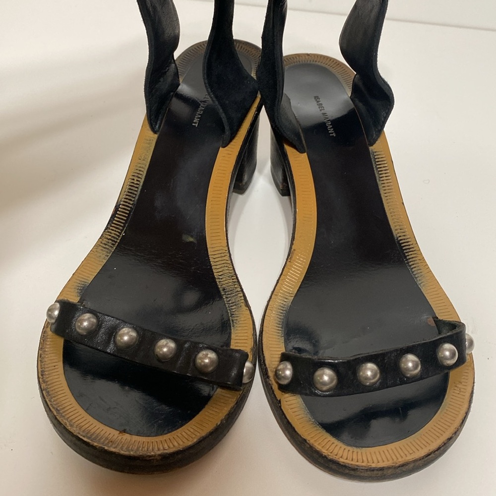 Isabel Marant Joss Embroidered Black Heel Sandals - Picture 5 of 17